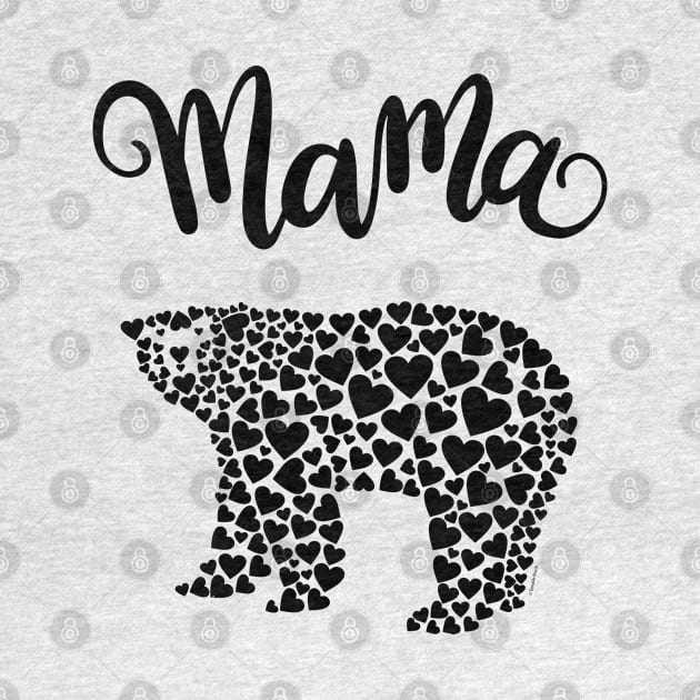 Mama Bear Love Hearts Graphic Design by DoubleBrush